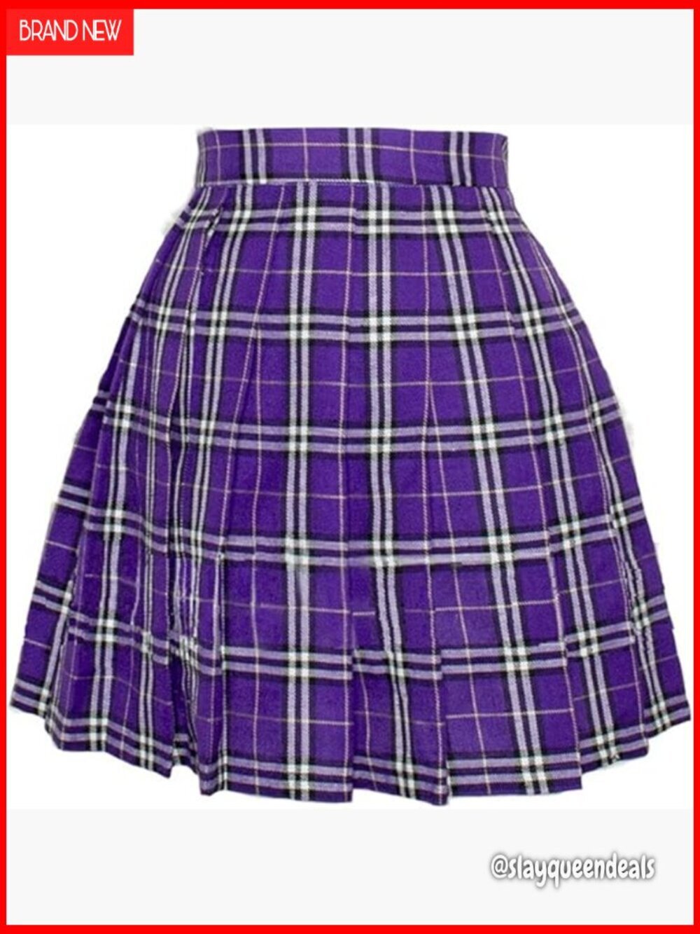 High Waisted Plaid Pleated Mini Skirt Plus Size School Uniform Cosplay